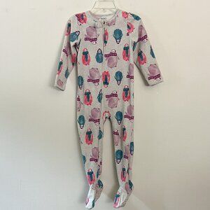 carters // penguin winter fleece onesie one piece footies pajamas 5t